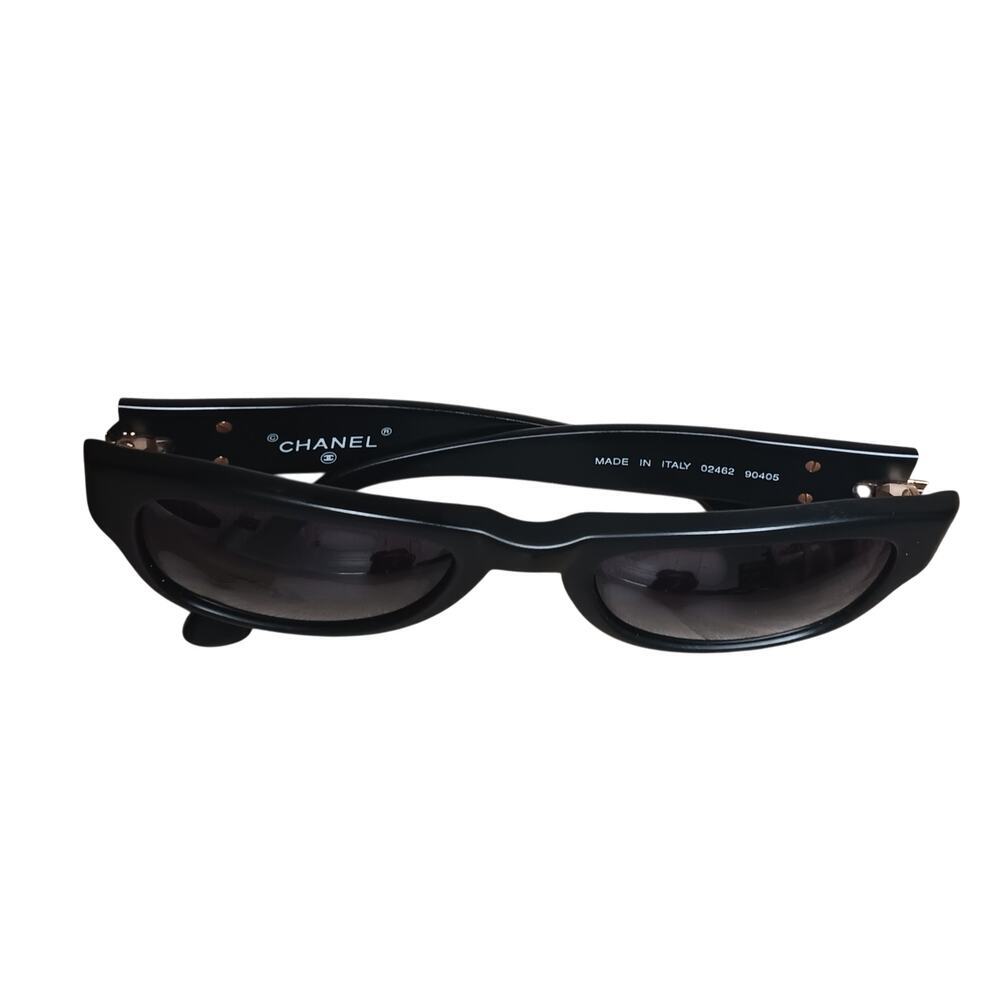 Chanel Sunglasses 02462 90405 Black CC Logo Italy w Box Authentic Designer - Picture 5 of 16